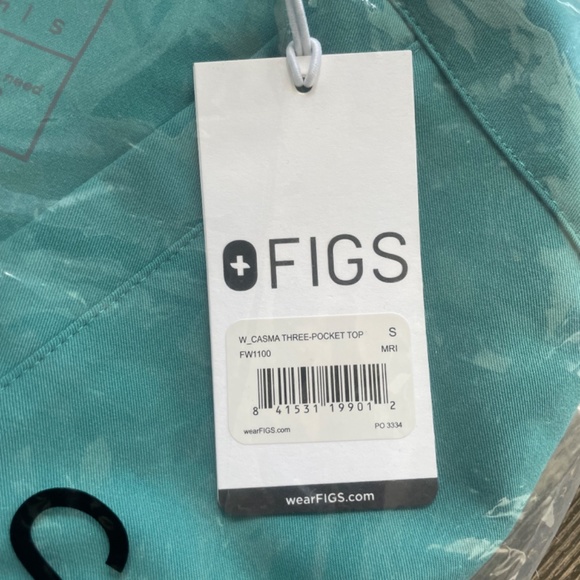 FIGS Casma Three Pocket Scrub Top (FW1100) | Cactus | Small | Green - Picture 6 of 7